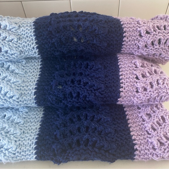 Pretty Colored Handmade Crocheted Lap Blanket - Picture 6 of 7